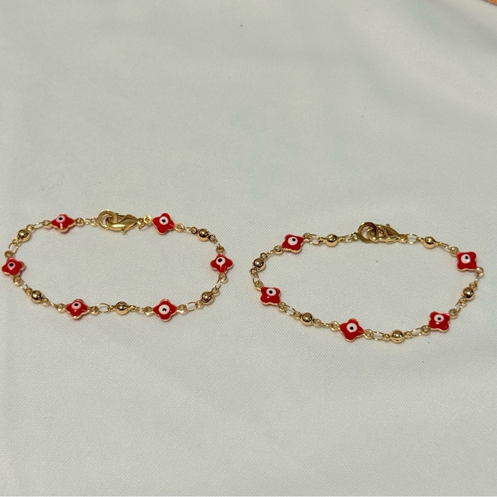 Sed of Children’s Bracelets Laminated Gold Turkish Eye‎
